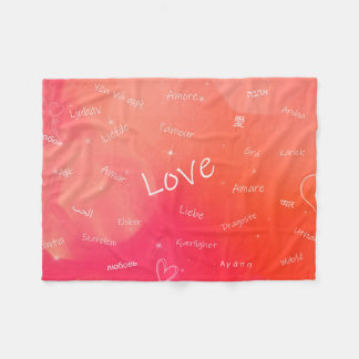 Das Wort LOVE in vielen verschiedenen Sprachen    Fleecedecke