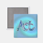 Das Wort Magnet (Vorderseite/Rückseite)