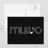 das Wort Musik Postkarte (Vorne/Hinten)