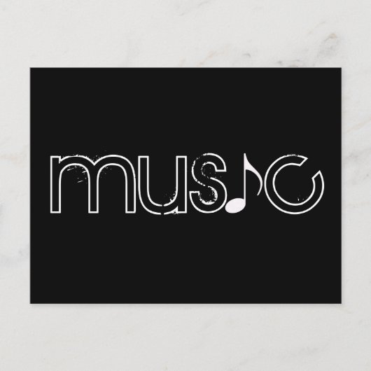 das Wort Musik Postkarte (Vorderseite)