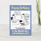 Das Wort Nr. 1 Journalist - Happy Birthday Karte (Vorderseite)