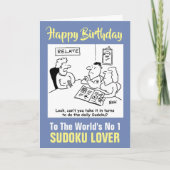 Das Wort Nummer 1 Sudoku Lover - Happy Birthday Karte (Vorderseite)