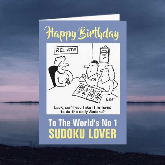 Das Wort Nummer 1 Sudoku Lover - Happy Birthday Karte