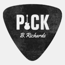 das Wort PICK mit dem Gitarrennamen