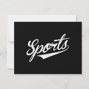 Das Wort Sport Ein lustiges ironisches Design, das Einladung