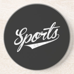 Das Wort Sport Ein lustiges ironisches Design, das Getränkeuntersetzer