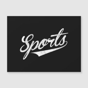 Das Wort Sport Ein lustiges ironisches Design, das Magnetkarte