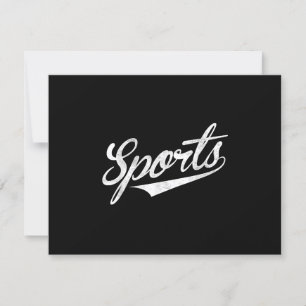 Das Wort Sport Ein lustiges ironisches Design, das RSVP Karte