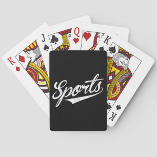Das Wort Sport Ein lustiges ironisches Design, das Spielkarten