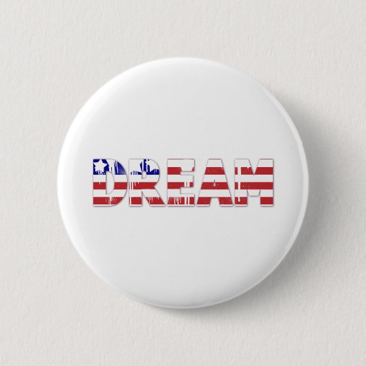 Das Wort "Traum" mit amerikanischer Flagge Button (Vorderseite)