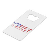 Das Wort "Trust" mit amerikanischer Flagge Geldbeutel Flaschenöffner (Rückseite Schrägansicht)