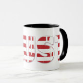 Das Wort Vertraue mit der patriotischen amerikanis Tasse (VorderseiteRechts)