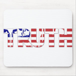 Das Wort "Wahrheit" mit amerikanischer Flagge Mousepad