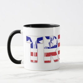 Das Wort Wahrheit mit der patriotischen amerikanis Tasse