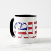 Das Wort Wahrheit mit der patriotischen amerikanis Tasse (Vorderseite Links)
