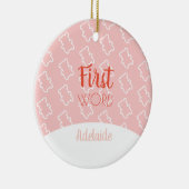 Das Wort-WeihnachtsLappalien des Babys erste Keramik Ornament (Rechts)