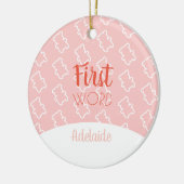 Das Wort-WeihnachtsLappalien des Babys erste Keramik Ornament (Links)