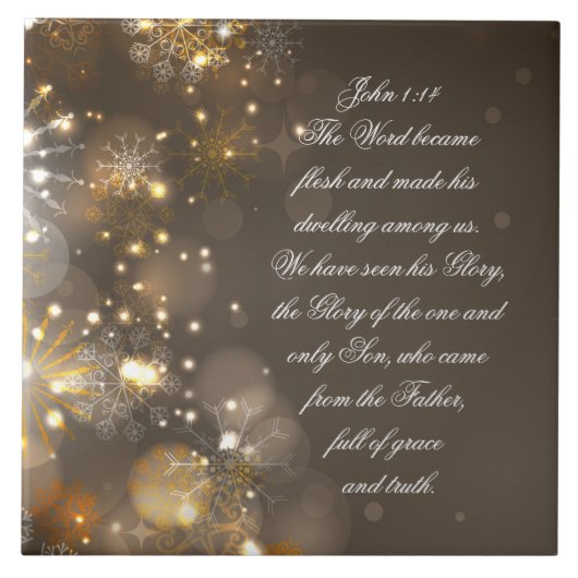 Das Wort wurde zu Fleisch Bibel Verse John 1:14 Fliese (Vorderseite)