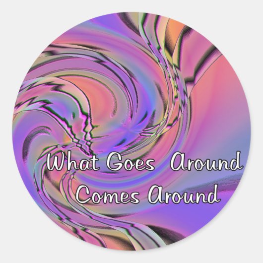 Das, worum es sich dreht runder aufkleber (Vorderseite)