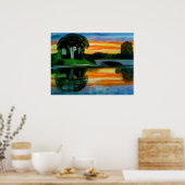 DAS WOW FACTOR SUNSET Ölmalereiposter Poster (Küche)