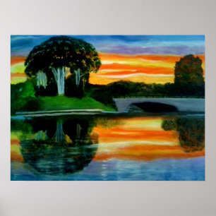 DAS WOW FACTOR SUNSET Ölmalereiposter Poster