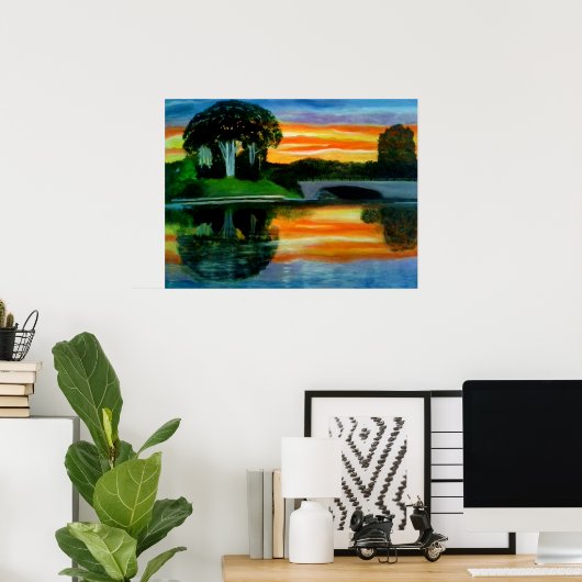 DAS WOW FACTOR SUNSET Ölmalereiposter Poster (Heimbüro)