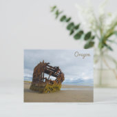 Das Wrack des Peter Iredale Fort Stevens Oregon Postkarte (Stehend Vorderseite)
