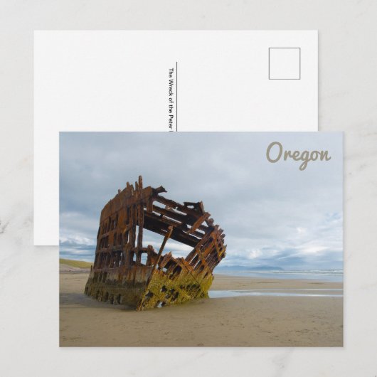 Das Wrack des Peter Iredale Fort Stevens Oregon Postkarte (Vorne/Hinten)