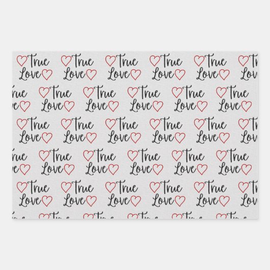 Das Wrapping Paper von True Love Black Glitzer Geschenkpapier Set (Vorderseite 3)