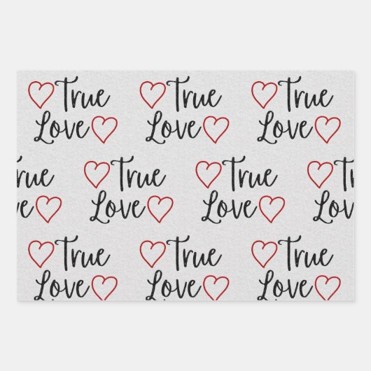Das Wrapping Paper von True Love Black Glitzer Geschenkpapier Set (Vorderseite 2)