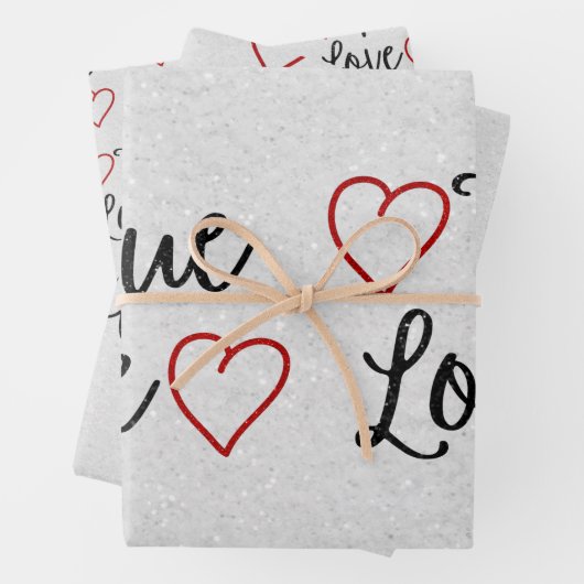 Das Wrapping Paper von True Love Black Glitzer Geschenkpapier Set (Beispiel)