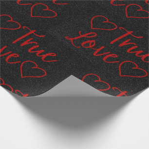 Das Wrapping Paper von True Love Red Glitzer Geschenkpapier