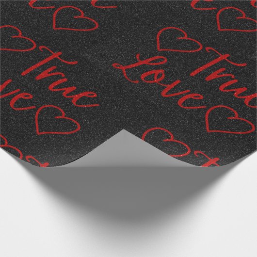 Das Wrapping Paper von True Love Red Glitzer Geschenkpapier (Ecke)