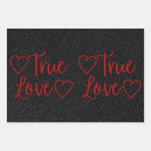 Das Wrapping Paper von True Love Red Glitzer Geschenkpapier Set (Vorderseite)