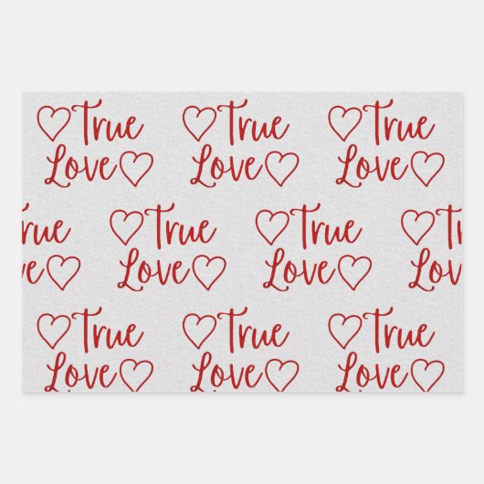 Das Wrapping Paper von True Love Red Glitzer Geschenkpapier Set (Vorderseite 2)