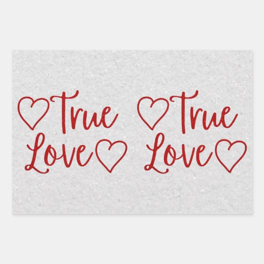 Das Wrapping Paper von True Love Red Glitzer Geschenkpapier Set (Vorderseite)