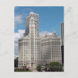 Das Wrigley Gebäude in Chicago an einem schönen Ta Postkarte