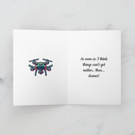 Das WTF geht weiter? Funny Drone Freundschaft Karte (Innenseite)