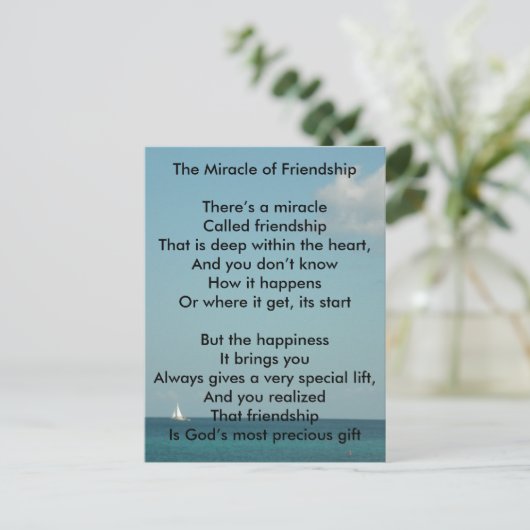 Das Wunder der Freundschaft Postkarte (Stehend Vorderseite)