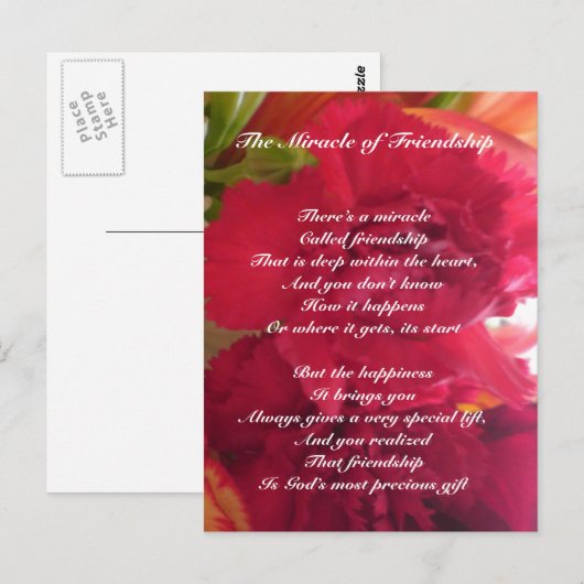 Das Wunder der Postkarte der Freundschaft (Vorne/Hinten)
