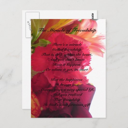 Das Wunder der Postkarte der Freundschaft (Vorne/Hinten)