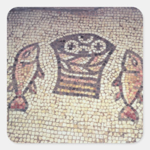 Das Wunder des Brotes und der Fische Quadratischer Aufkleber