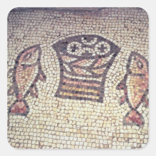 Das Wunder des Brotes und der Fische Quadratischer Aufkleber (Vorderseite)