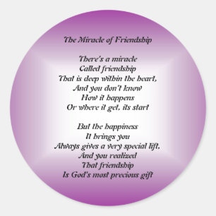 Das Wunder des Freundschaftsaufklebers Runder Aufkleber