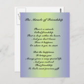 Das Wunder des Freundschaftsgedichts Postcard Postkarte (Vorne/Hinten)