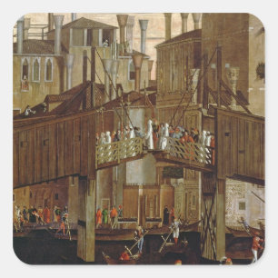 Das Wunder des Relikts des heiligen Kreuzes, Quadratischer Aufkleber