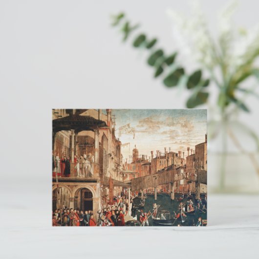 Das Wunder des Relikts des Wahren Kreuzes Postkarte (Stehend Vorderseite)