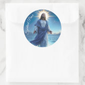 Das Wunder Jesu Christi - Seelenfrieden Runder Aufkleber (Tasche)