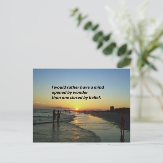 Das Wunder von alles Inspiration Zitat Postkarte (Stehend Vorderseite)