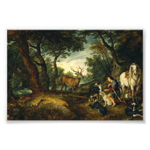 Das Wunder von Saint Hubert von Peter Paul Rubens Fotodruck